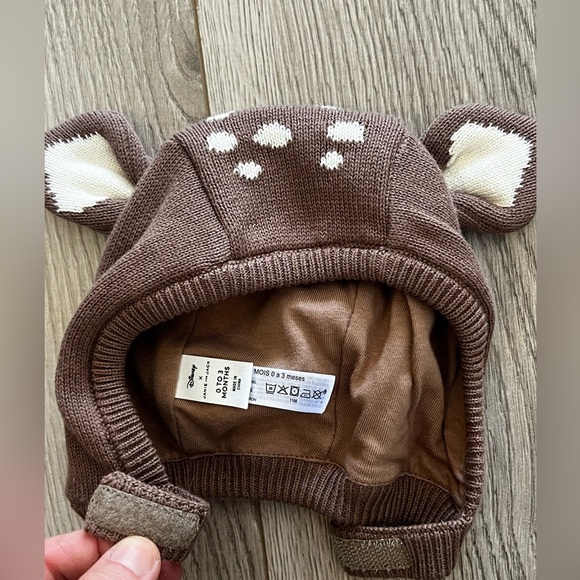 Janie and Jack Brown reindeer Ear Kids Hat size 0-3 months - Picture 1 of 4